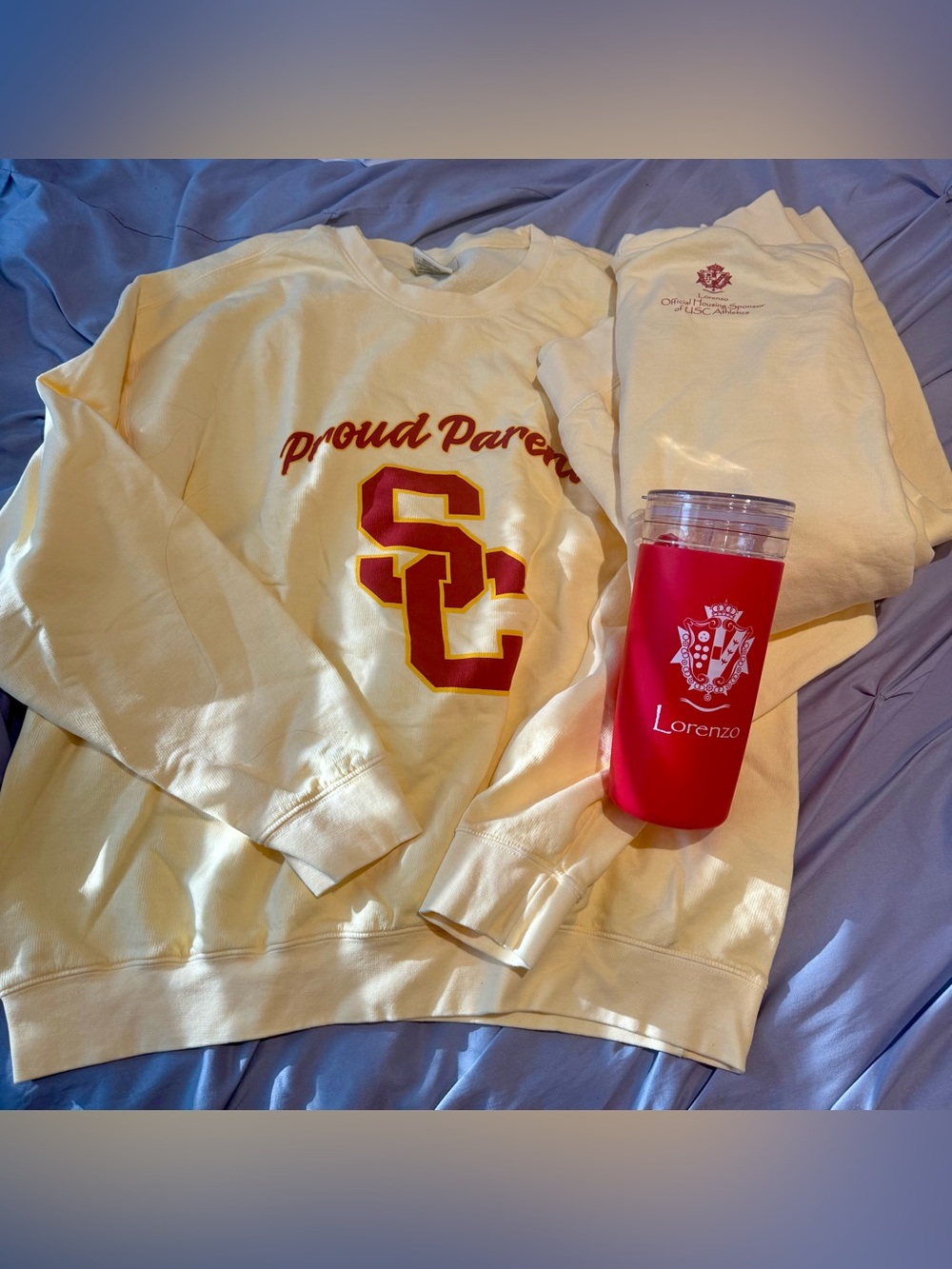 🌟 Lot 3 SC parent sweatshirts tumbler NIP red yellow USC Athletics Trojans NWOT